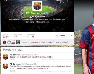 Hackean la cuenta de Barcelona y le mandan saludos al Real Madrid