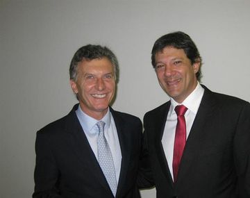 Mauricio Macri y Fernando Haddad. Foto: Gobierno de la Ciudad de Buenos Aires.&nbsp;