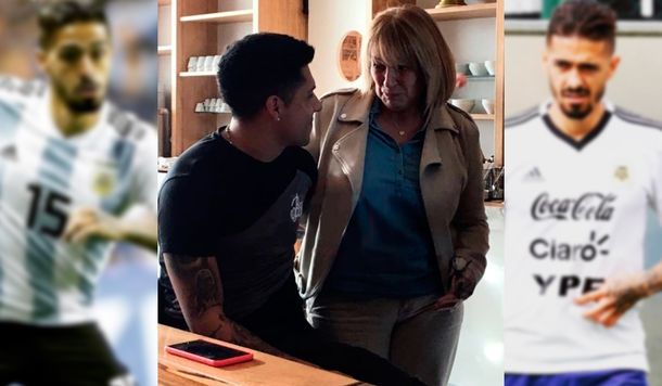 El encuentro más emotivo: Enzo Pérez se cruzó a la mamá de Lanzini en Ezeiza