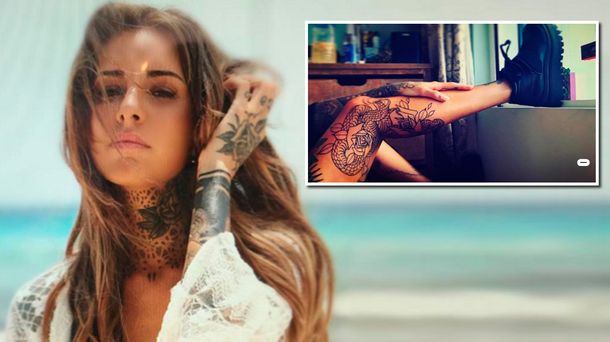 El nuevo tatuaje de Candelaria Tinelli: rosas negras en la pierna