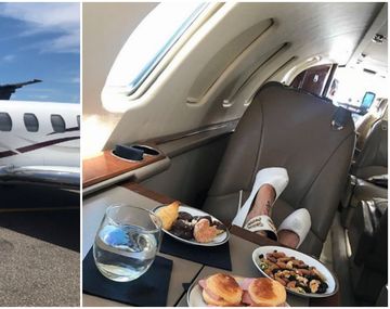 Vicky Xipolitakis,diosa en un yet privado