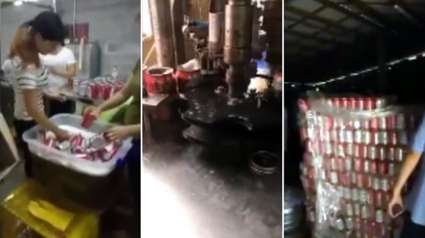 Falsifican latas de cerveza en una fábrica china