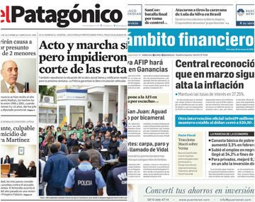 Tapas de diarios del miércoles 28 de marzo de 2018