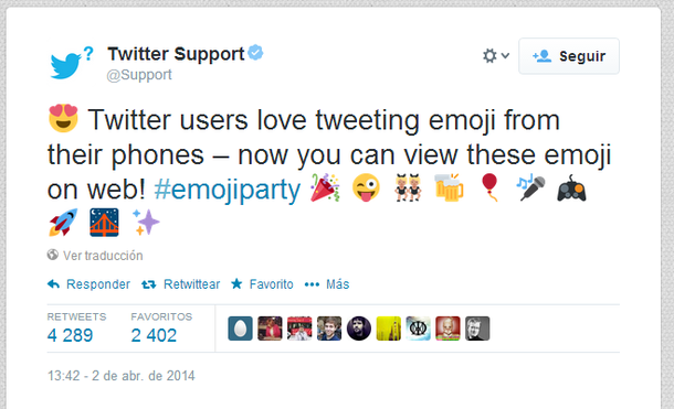 Twitter ya permite enviar mensajes con emoticones