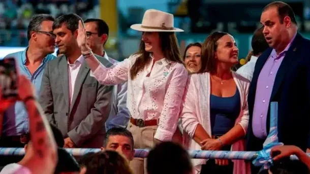 Victoria Villarruel reapareció en el Festival de Jesús María. Foto: NA