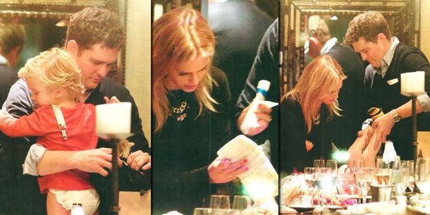 Las fotos de Luisana Lopilato y Michael Bublé cambiándole los pañales a Noah