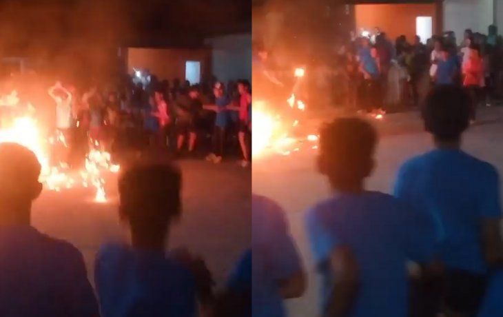 Un nene terminó quemado al pasar por un aro con fuego en un colegio