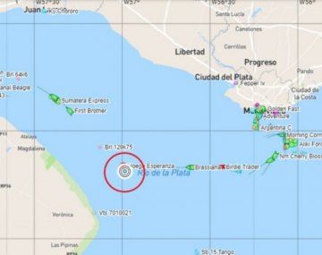 Río de la Plata: un buque gaseo quedó atascado casi un día en el canal Punta Indio