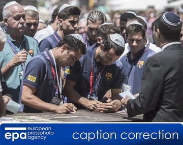 Lionel Messi visitó el Muro de los Lamentos