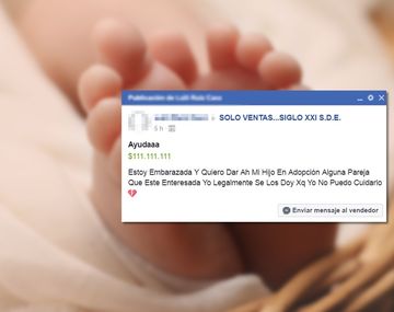 Polémica por un aviso en Facebook: Doy a mi hijo en adopción