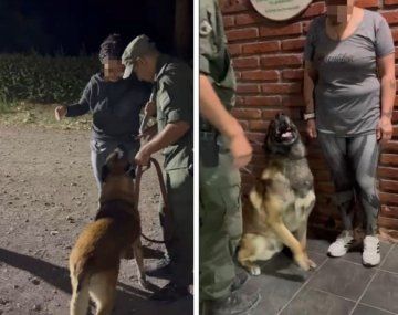 Uno de los perros de la Policía detectó que la mujer transportaba narcóticos en su cuerpo.