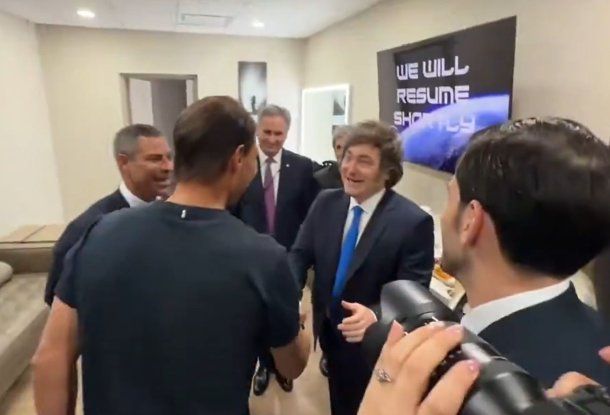 El encuentro entre Javier Milei y Rafael Nadal.