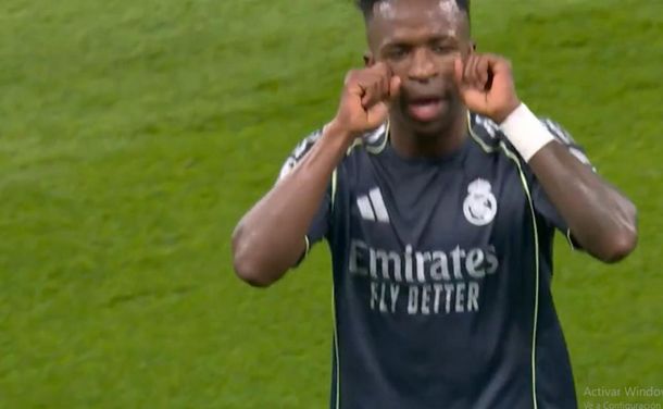 El polémico festejo de Vinicius Jr en el 1-0 del Real Madrid ante Manchester City