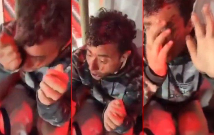 Pedí perdón: la frase del barra de Independiente que golpeaba a un chileno