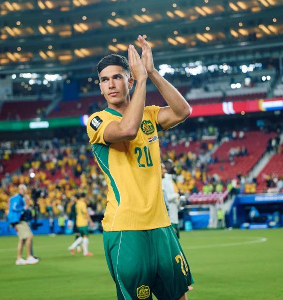 Cristian Volpato jugó el Mundial 2026 con la camiseta de Australia.