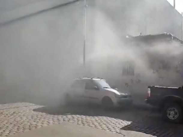 Incendio en un edificio sobre Avenida Del Libertador