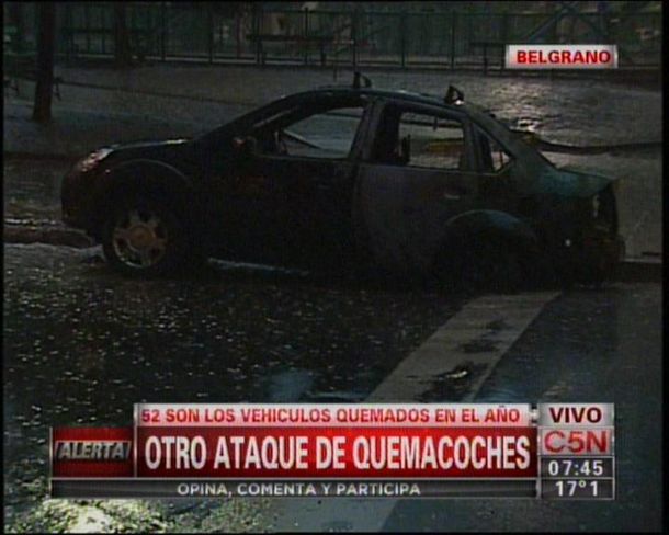 Los quemacoches volvieron a atacar, ahora en Belgrano