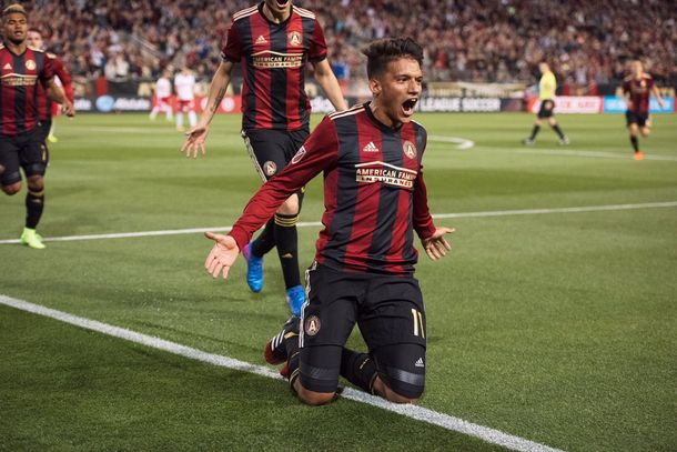 Yamil Asad celebra el primer gol de la historia del&nbsp;Atlanta United&nbsp;