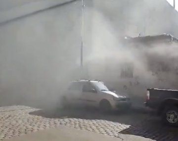 Incendio en un edificio sobre Avenida Del Libertador