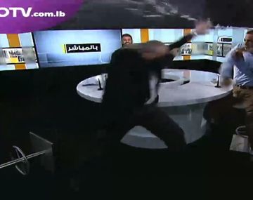 Pelea en la TV del Líbano