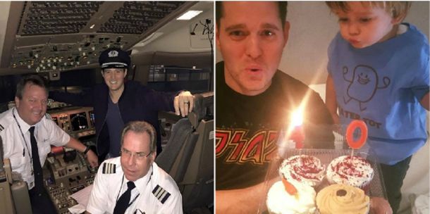 Michael Bublé festejó su cumpleaños arriba de un avión