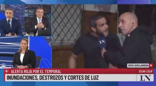 Tenso cruce en vivo: vecino de Avellaneda insultó a los periodistas LN+ en pleno móvil