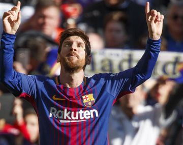 Lionel Messi celebra un gol para el Barcelona