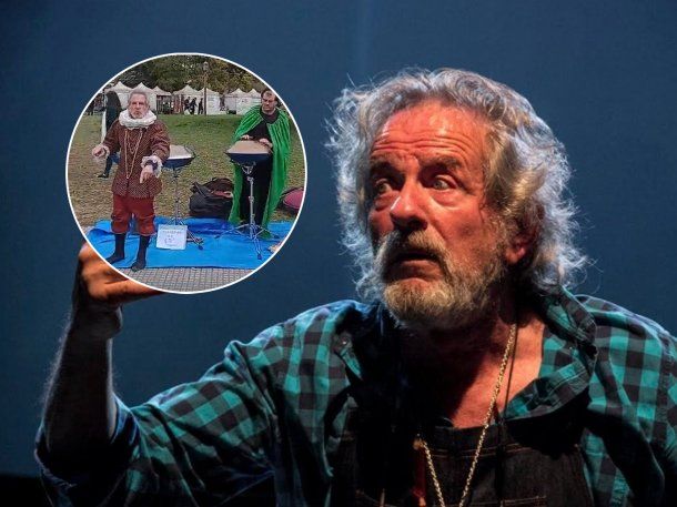 Delicado momento: grabaron a Pablo Alarcón actuando a la gorra