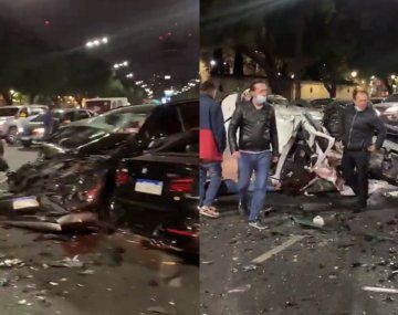 Impresionante choque múltiple frente al hipódromo porteño