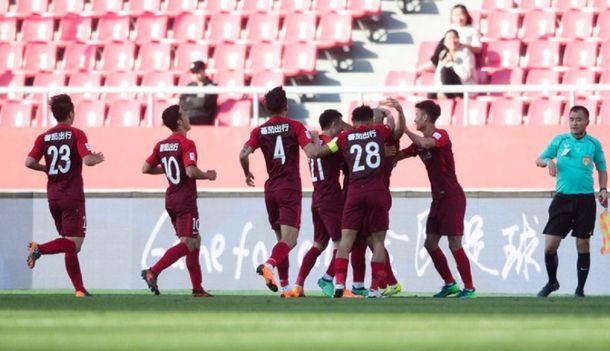 El jugador de la Selección argentina celebra su tanto