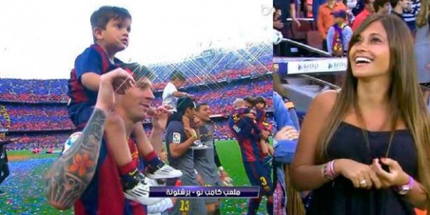 Así festejaron Messi, Roccuzzo y Thiago el título