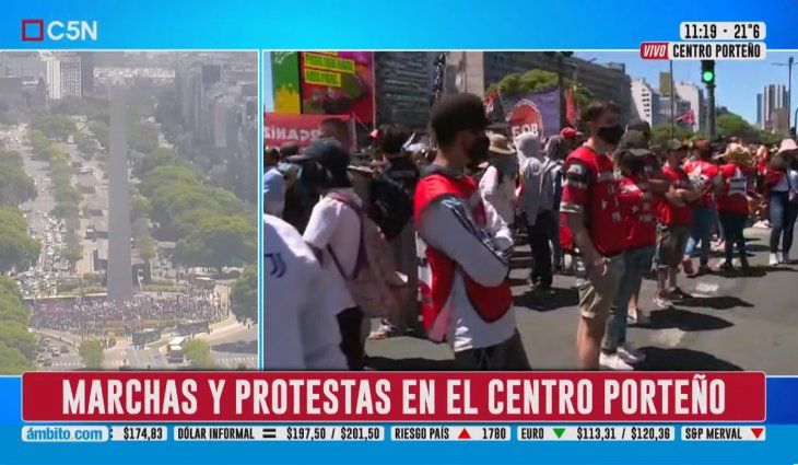 Caos en el Obelisco por un corte de la izquierda