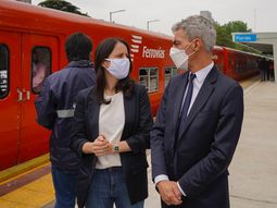 Mario Meoni junto a Soledad Martínez dieron por inaugurada la renovación de la estación Florida del Belgrano Norte