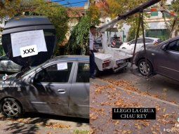 Le taparon la cochera con un auto y la venganza causa furor en las redes