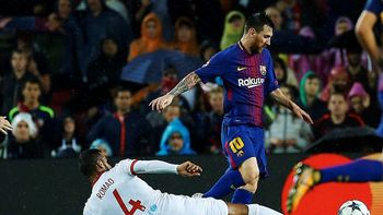 con un gol de messi de tiro libre, barcelona supero al olympiakos como local con un gol de messi de tiro libre, barcelona supero al olympiakos como local