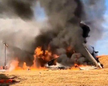 Impactante accidente aéreo