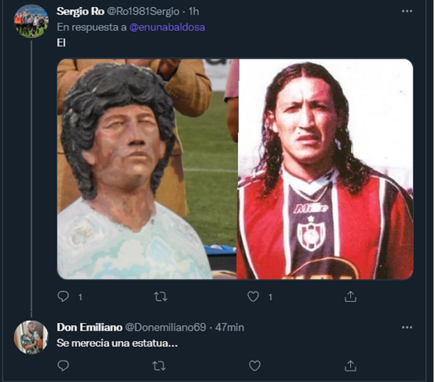 La estatua de Diego Maradona del torneo de L'Alcudia provocó una lluvia de memes: "Hermoso homenaje al Chino Tapia": 