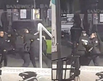 Insólito: brutal pelea entre dos policías en la terminal de micros de Santa Fe