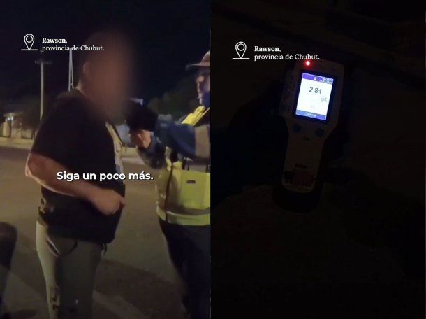 Chubut: fue detenido dos veces en 14 días por alcoholemia positiva grave.