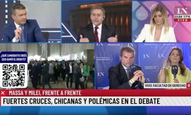 Ni en LN+ pudieron disimular el resultado del debate: tildaron de amateur a Javier Milei