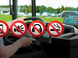 Los carteles deberán estar colocados detrás del asiento del chofer
