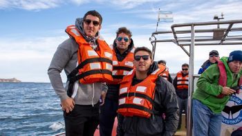 Matera, Cordero y Cubelli, luego del avistaje en la Península Valdés Matera, Cordero y Cubelli, luego del avistaje en la Península Valdés