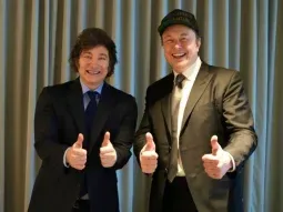 El presidente Javier Milei y Elon Musk en Nueva York