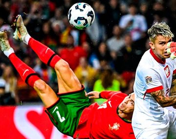 La tremenda chilena de Cristiano Ronaldo en la goleada de Portugal a Polonia