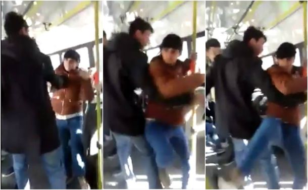 Una joven quiso pegar a una señora que iba en un colectivo