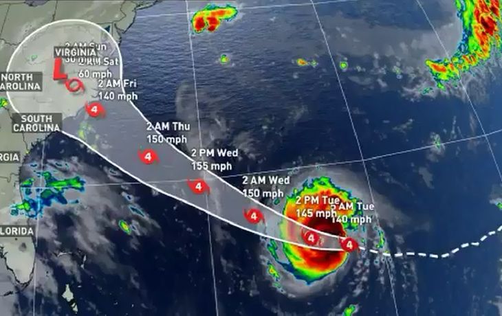 Florence ya está en la categoría 4 y se acerca a las Carolinas