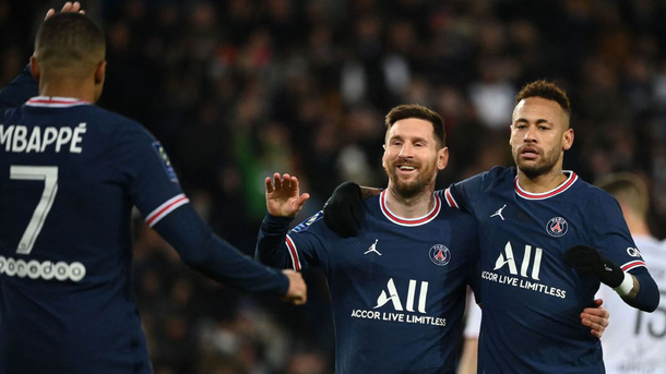 Lionel Messi, Neymar y Kylian Mbappé, el tridente del PSG.