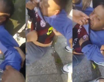 Barras de Aldosivi encontraron un hincha de Lanús y lo ataron a un poste