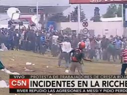Incidentes con los trabajadores de Cresta Roja y Gendarmería en Ezeiza