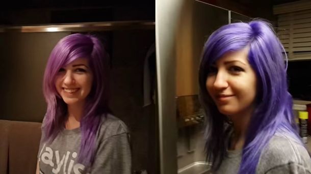 ¡Magia! El pelo de esta chica pasa del violeta al rosa con sólo dar unos pasos